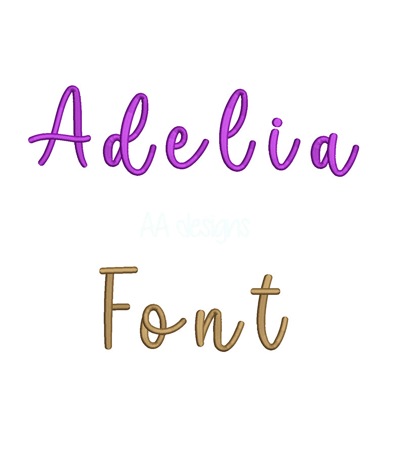 Adelia 3D puff embroidery digital font