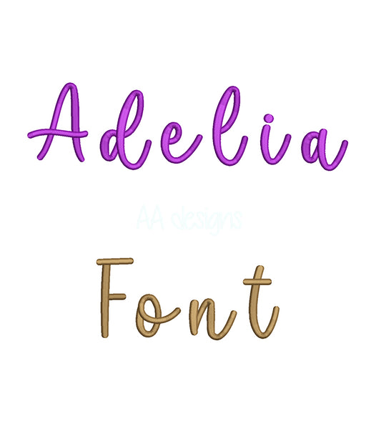 Adelia 3D puff embroidery digital font