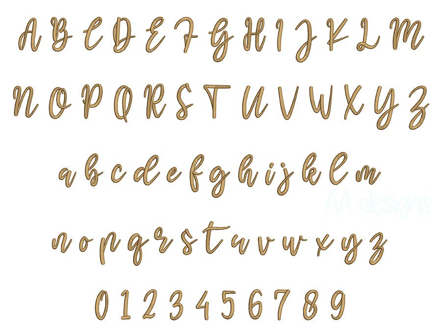 Mama 3D puff embroidery digital font