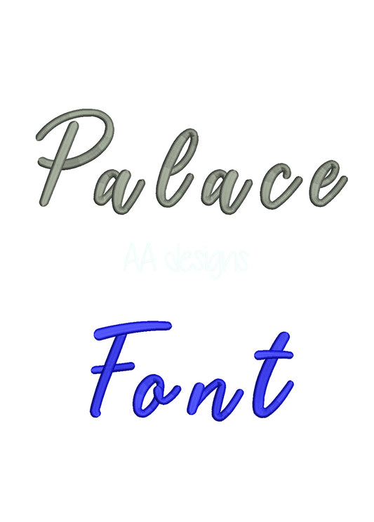 Palace 3D puff embroidery digital font