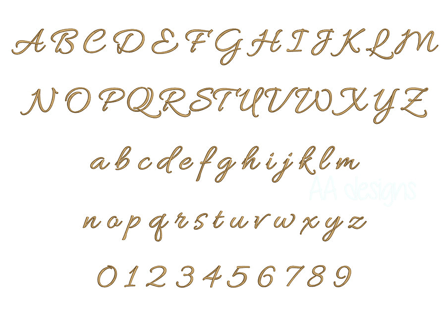 Allura 3D puff embroidery digital font