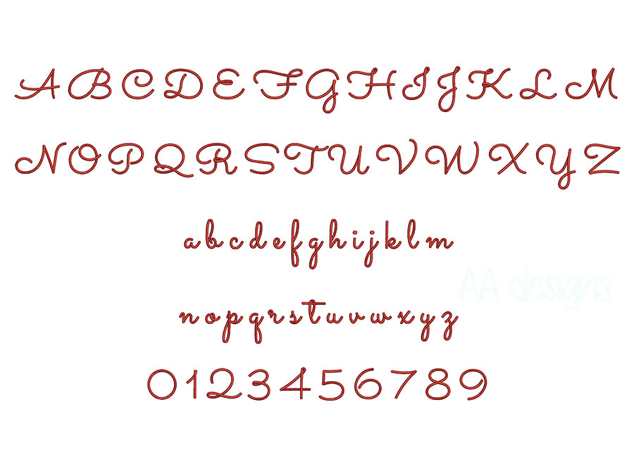 Sacra 3D puff embroidery digital font