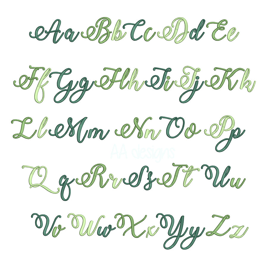 Cally3D puff embroidery digital font