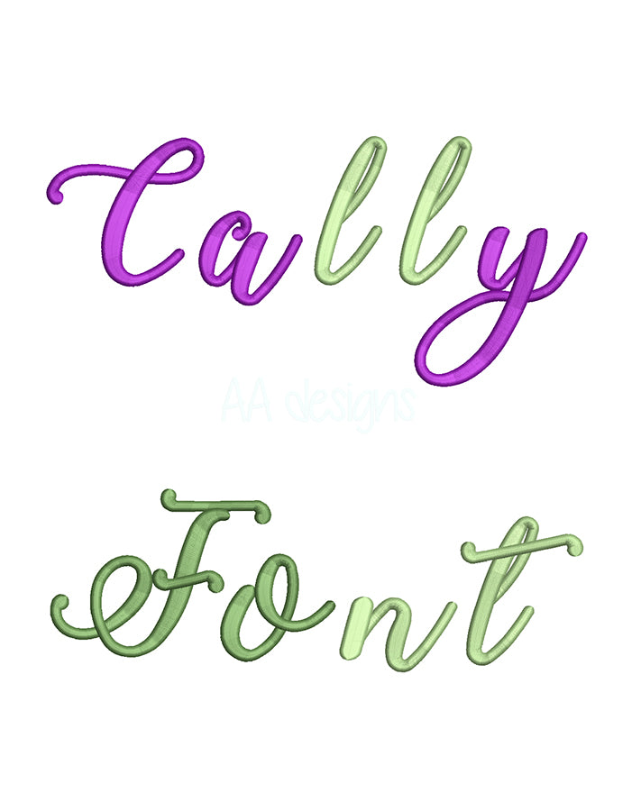 Cally3D puff embroidery digital font