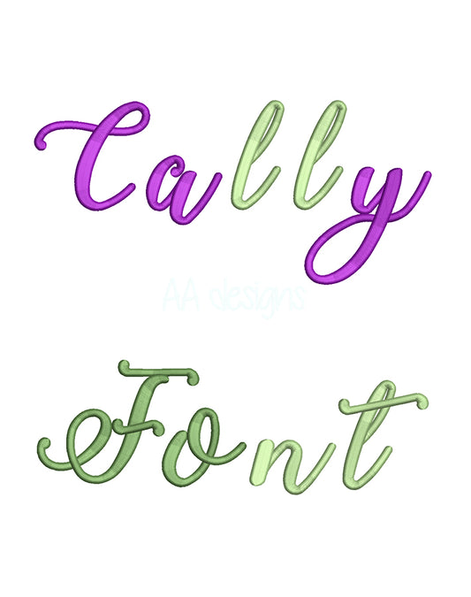 Cally3D puff embroidery digital font