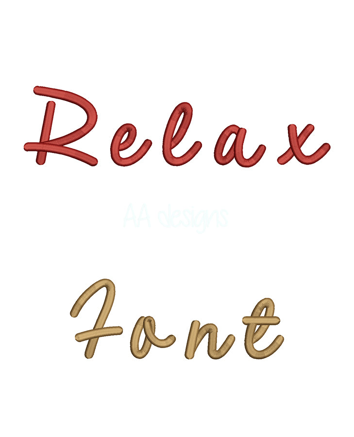 Relaxer3D puff embroidery digital font