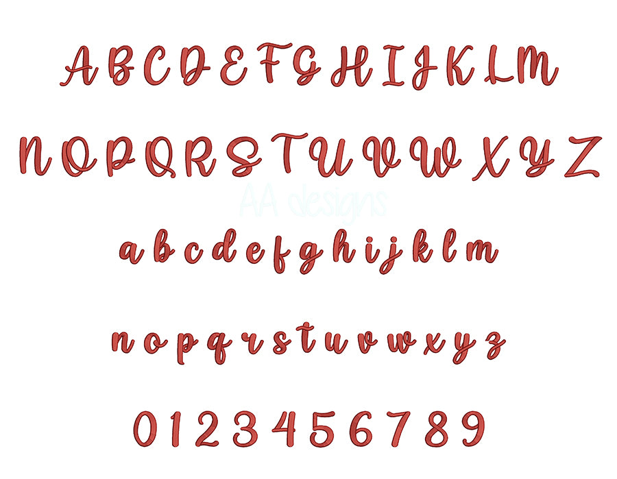 Vital 3D puff embroidery digital font