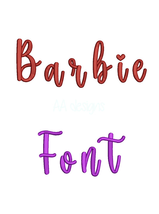 Barbie 3D puff embroidery digital font