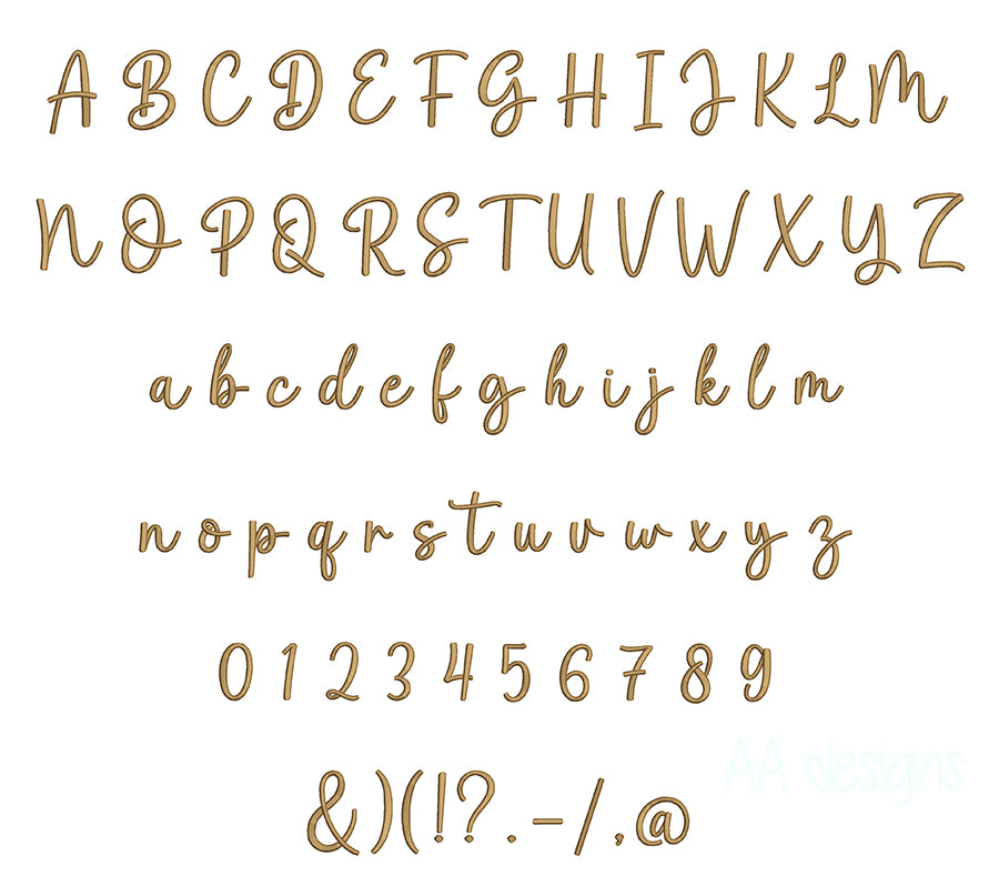 Farm 3D puff embroidery digital font