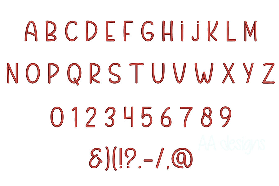 Farm 3D puff embroidery digital font