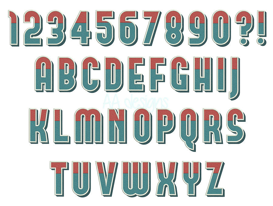 Retro Classic embroidery font