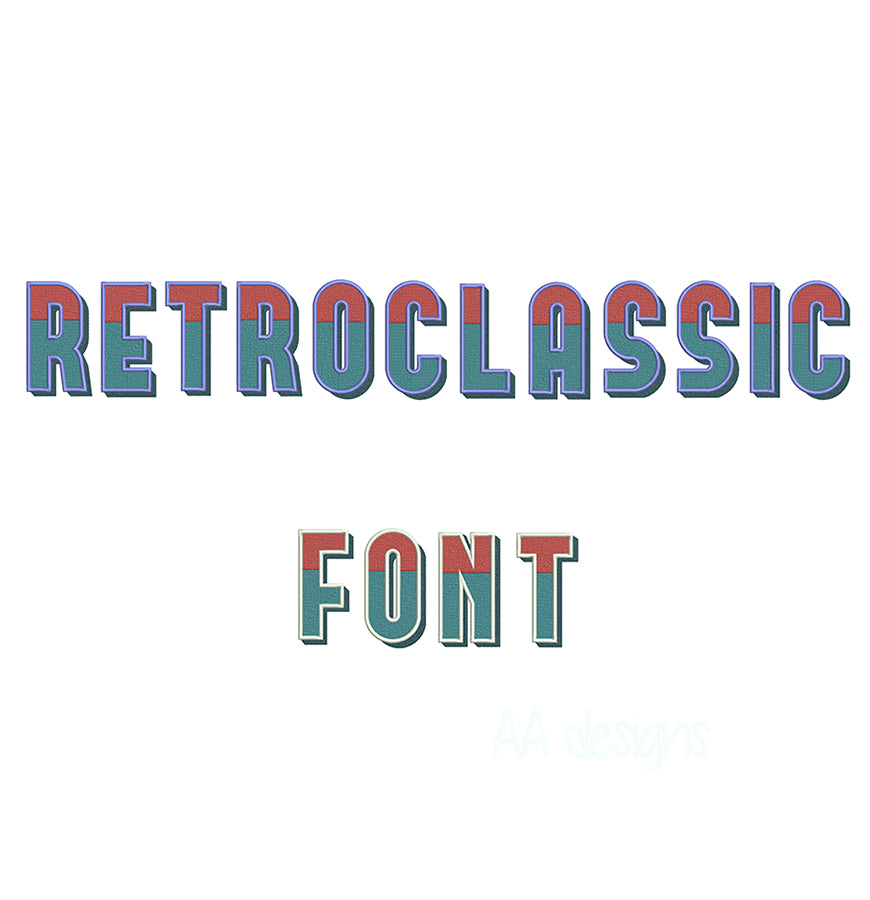 Retro Classic embroidery font