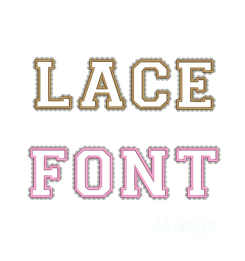 Lace Varsity applique font