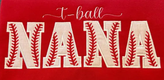 Baseball Applique Embroidery Font | BX PES DST Instant Download
