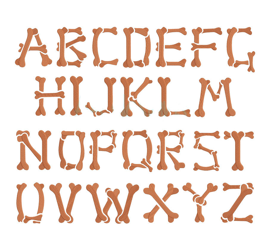 bone embroidery font for Halloween