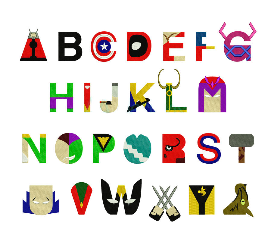 Character Alphabet Embroidery Font for Machine | 2–4 Inch