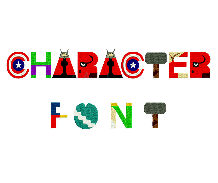 Character Alphabet Embroidery Font for Machine | 2–4 Inch