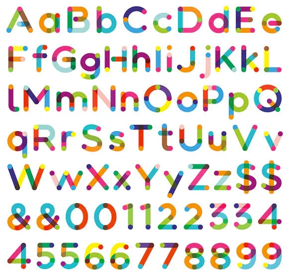 Color embroidery digital font. Script embroidery font. Colorful embroidery font. BX file