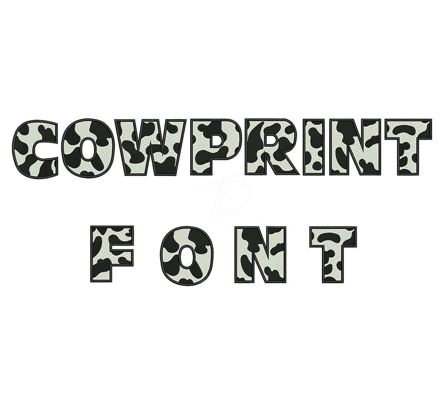 Cow print Embroidery Font BX