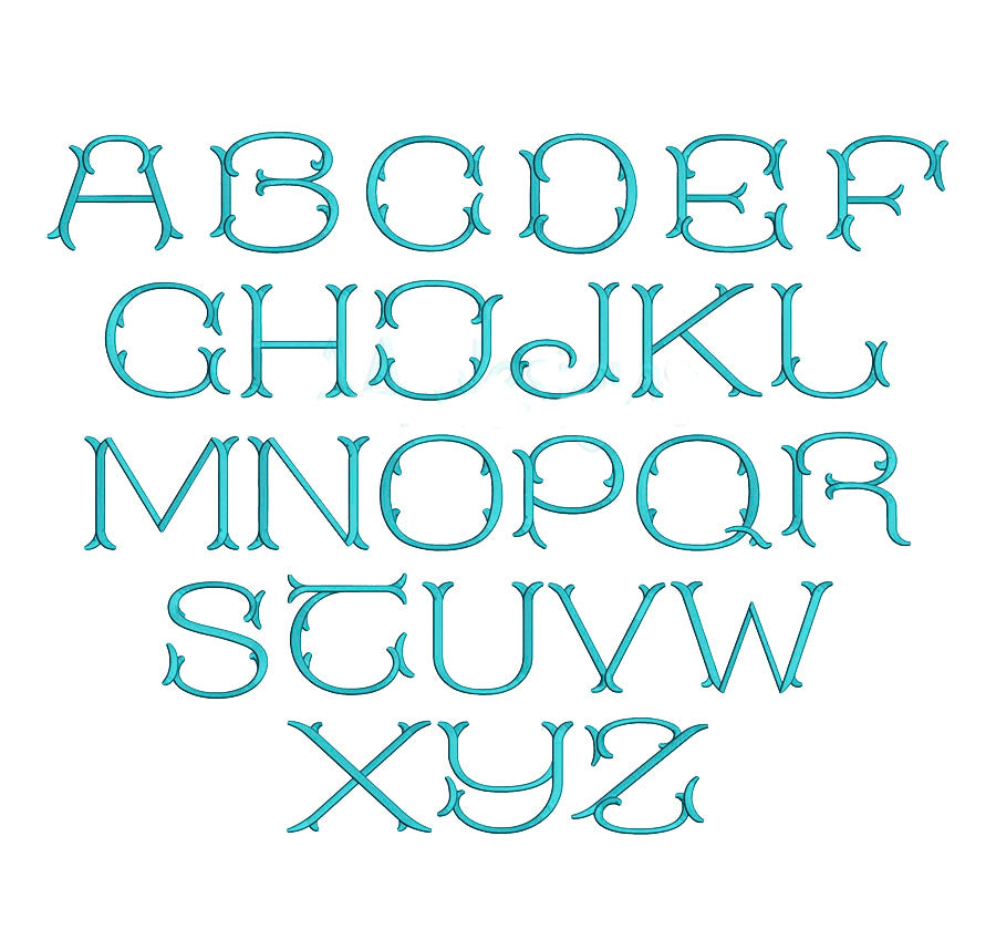 Cute Fishtail Embroidery Digital Font