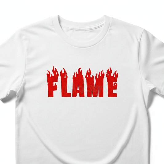 Flame embroidery font