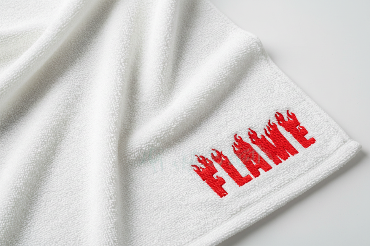 Flame embroidery font