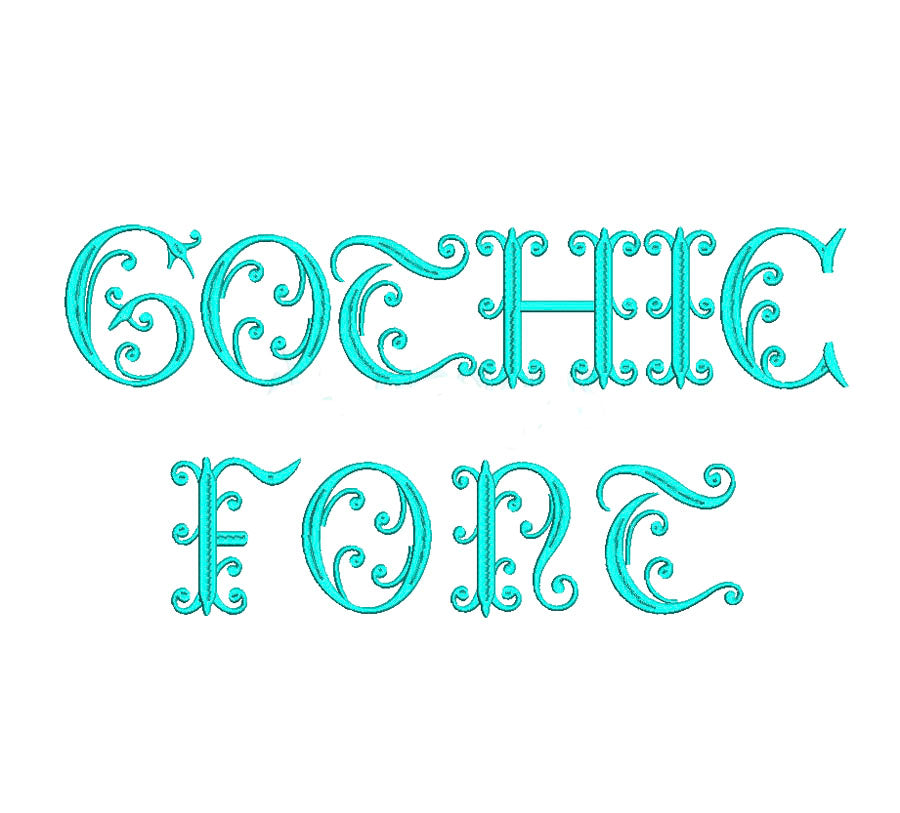 Gothic Embroidery Digital Font for Embroidery