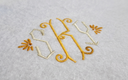 Helios Monogram Embroidery Font – 3 Sizes | Instant Download