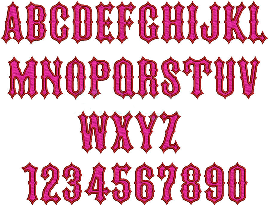 Iron Gothic Embroidery Font | BX PES DST Instant Download
