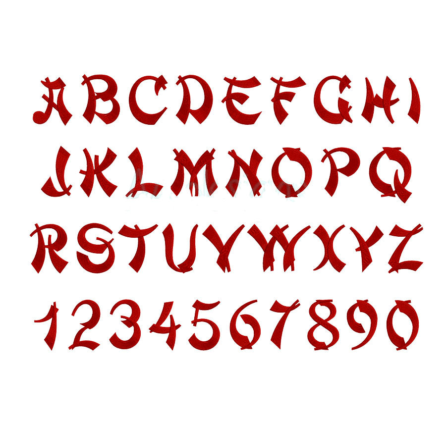 Karate Embroidery Digital Font