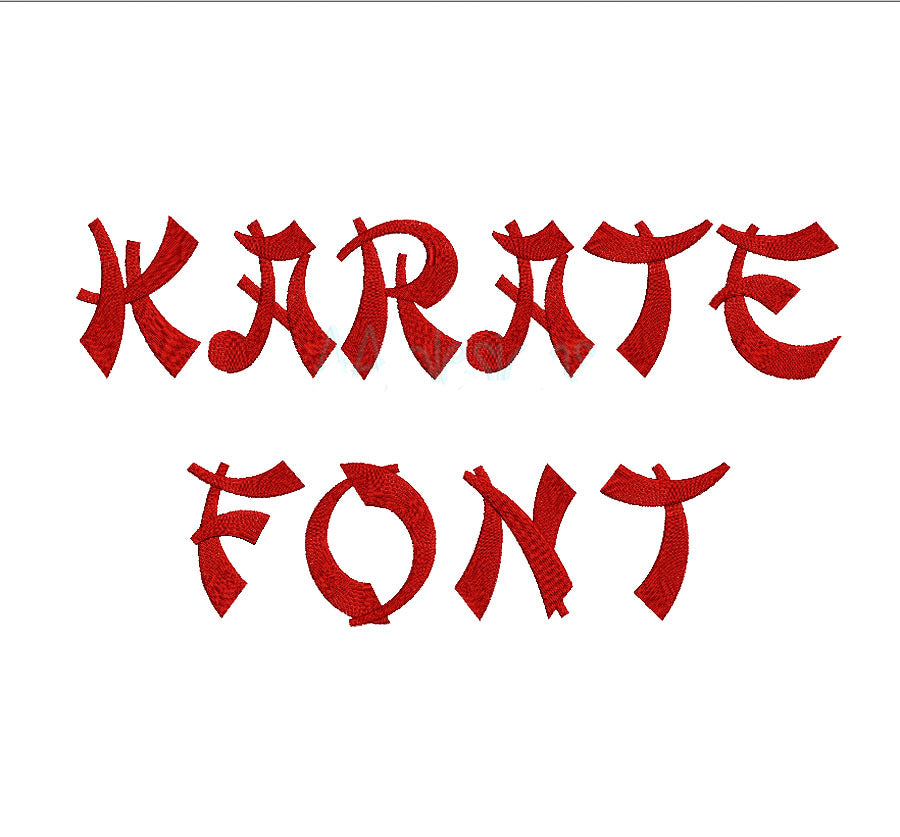 Karate Embroidery Digital Font