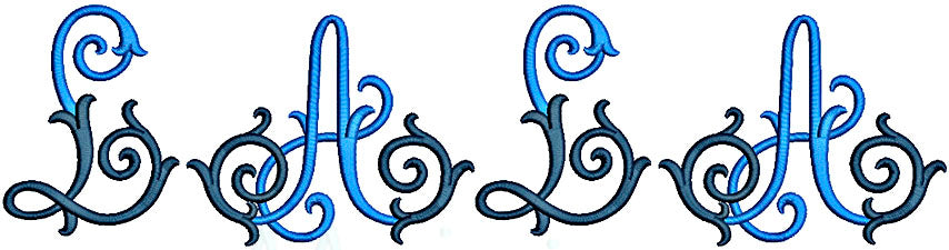 Lala Embroidery Font for instant download. BX included.