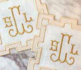 Lauren Embroidery Monogram Font. Embroidery monogram font for instant download. BX included