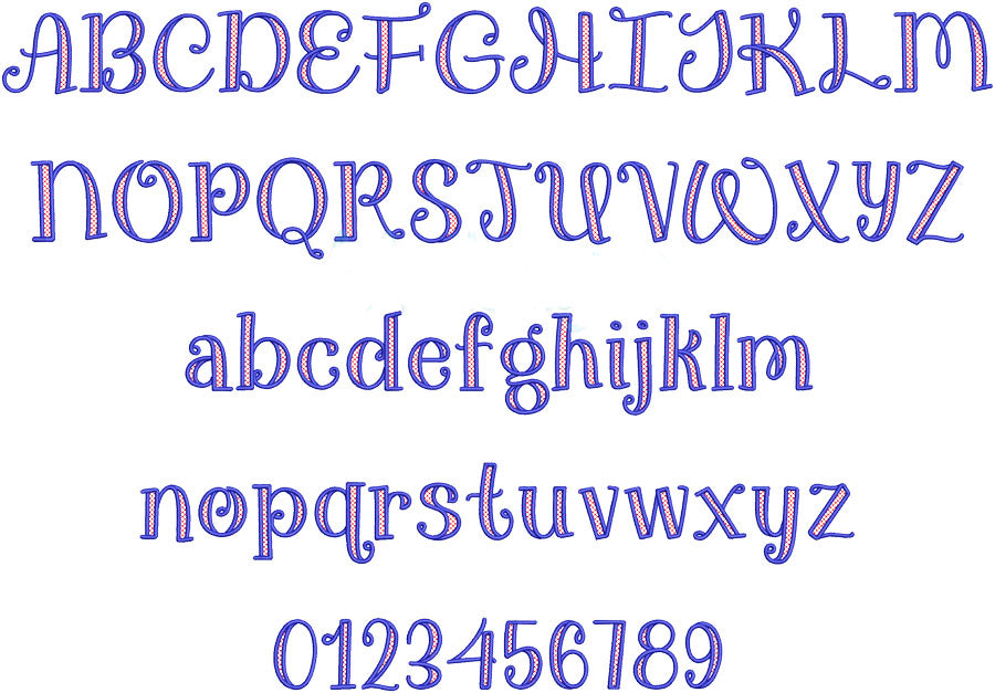 Whimsical Curly Embroidery Font | BX PES DST | Muirgen Font
