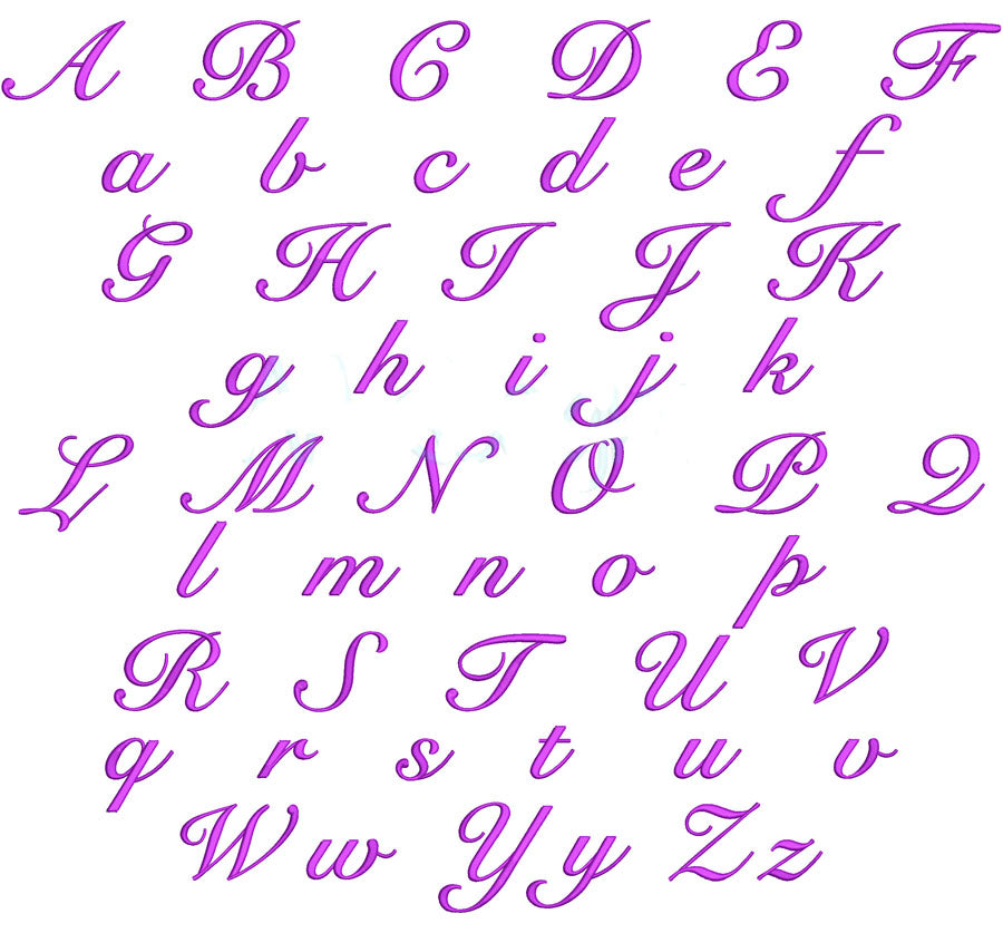 3D Puff Foam Embroidery Font | Script Letters | BX PES DST