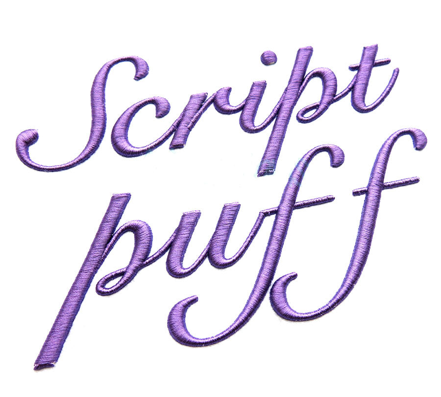 3D Puff Foam Embroidery Font | Script Letters | BX PES DST