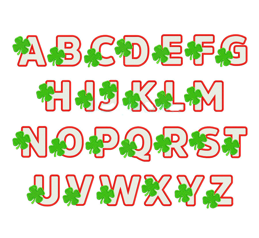 Shamrock Embroidery Digital Font BX