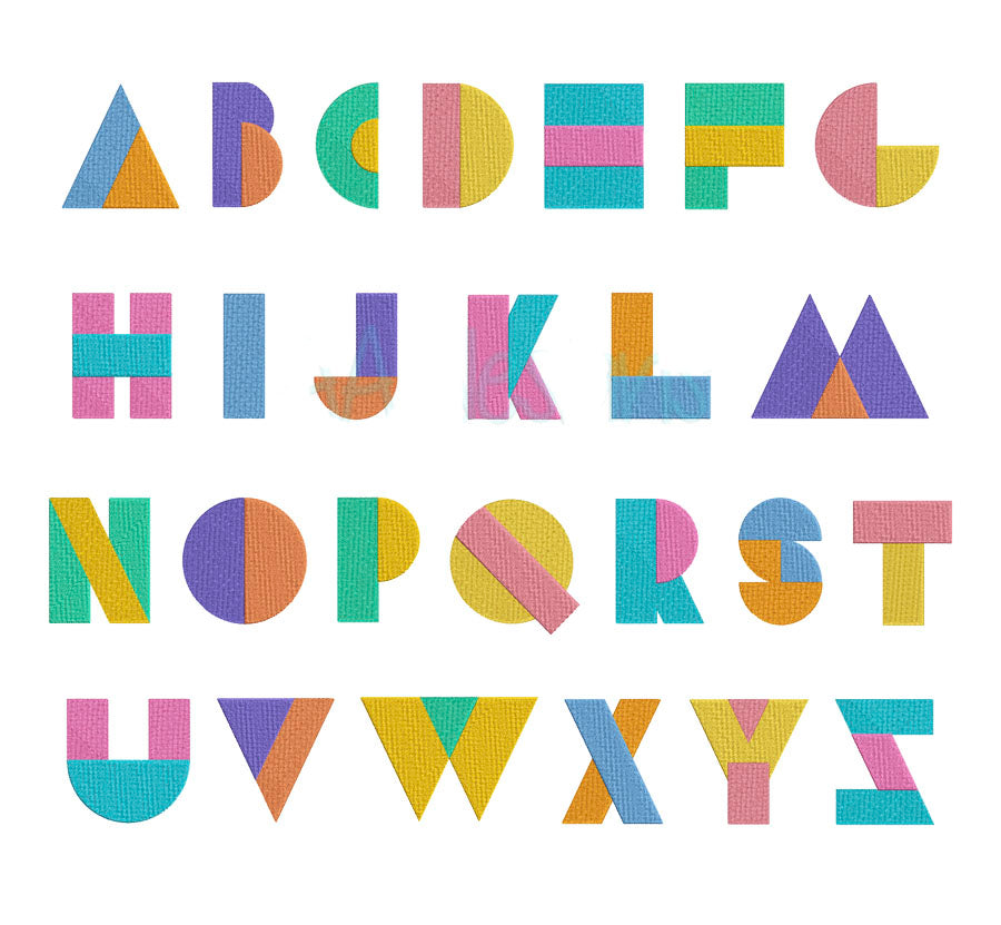 Shape Embroidery Font for Machine – 1, 2 & 3 Inch Sizes from Embroidery Sky