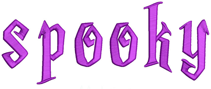 Spooky 3D Puffy Embroidery Font for Halloween - Machine Embroidery Digital Font. BX included