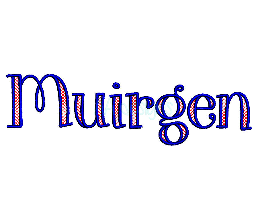 Whimsical Curly Embroidery Font | BX PES DST | Muirgen Font