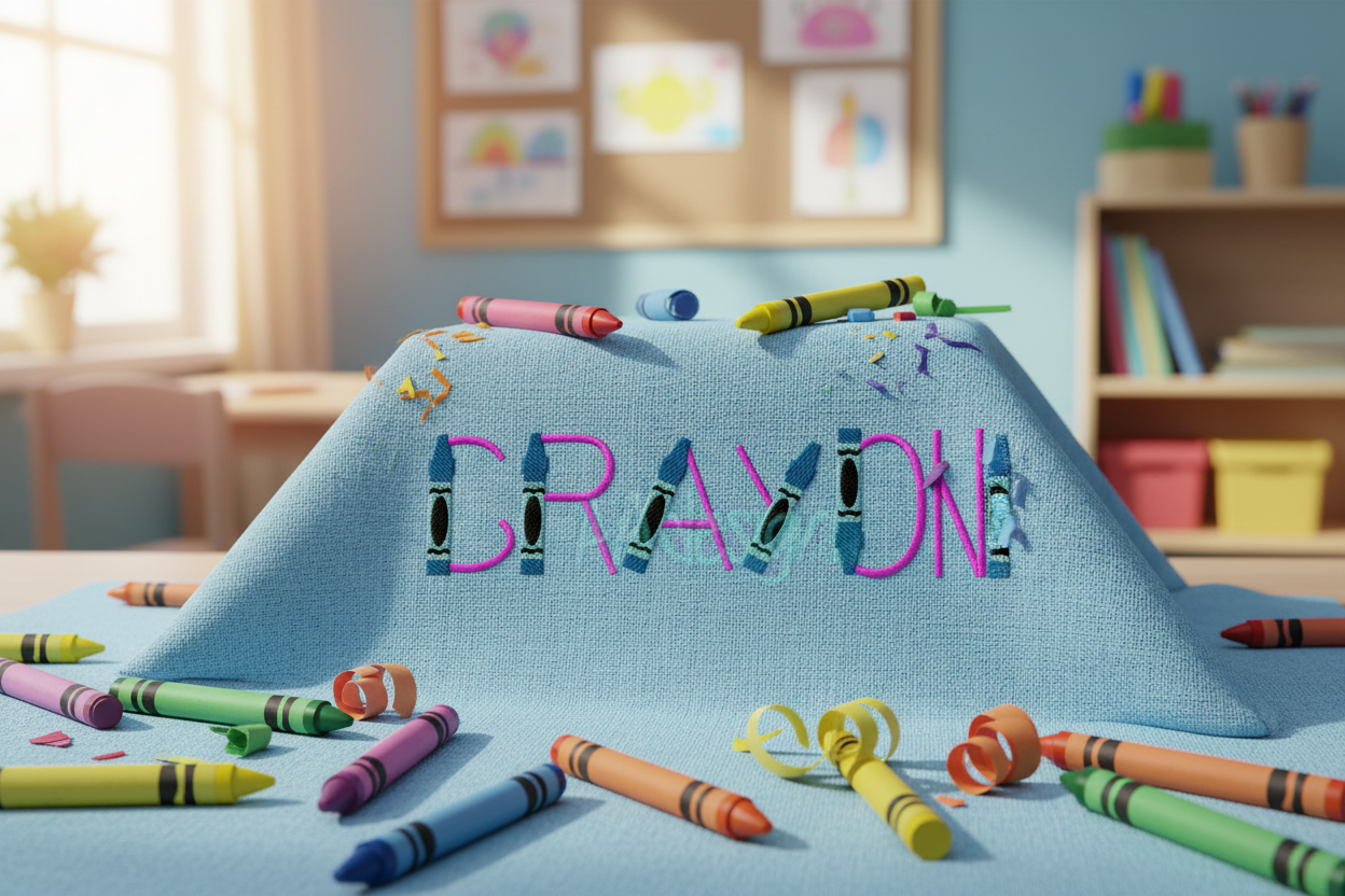 Crayon Font Artistic Mockup