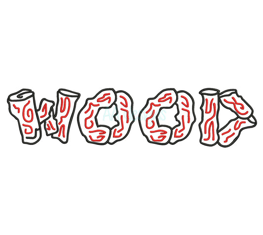 wood embroidery font
