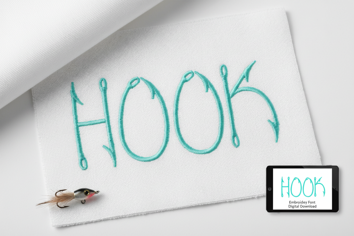 Fish Hook Font Mockup