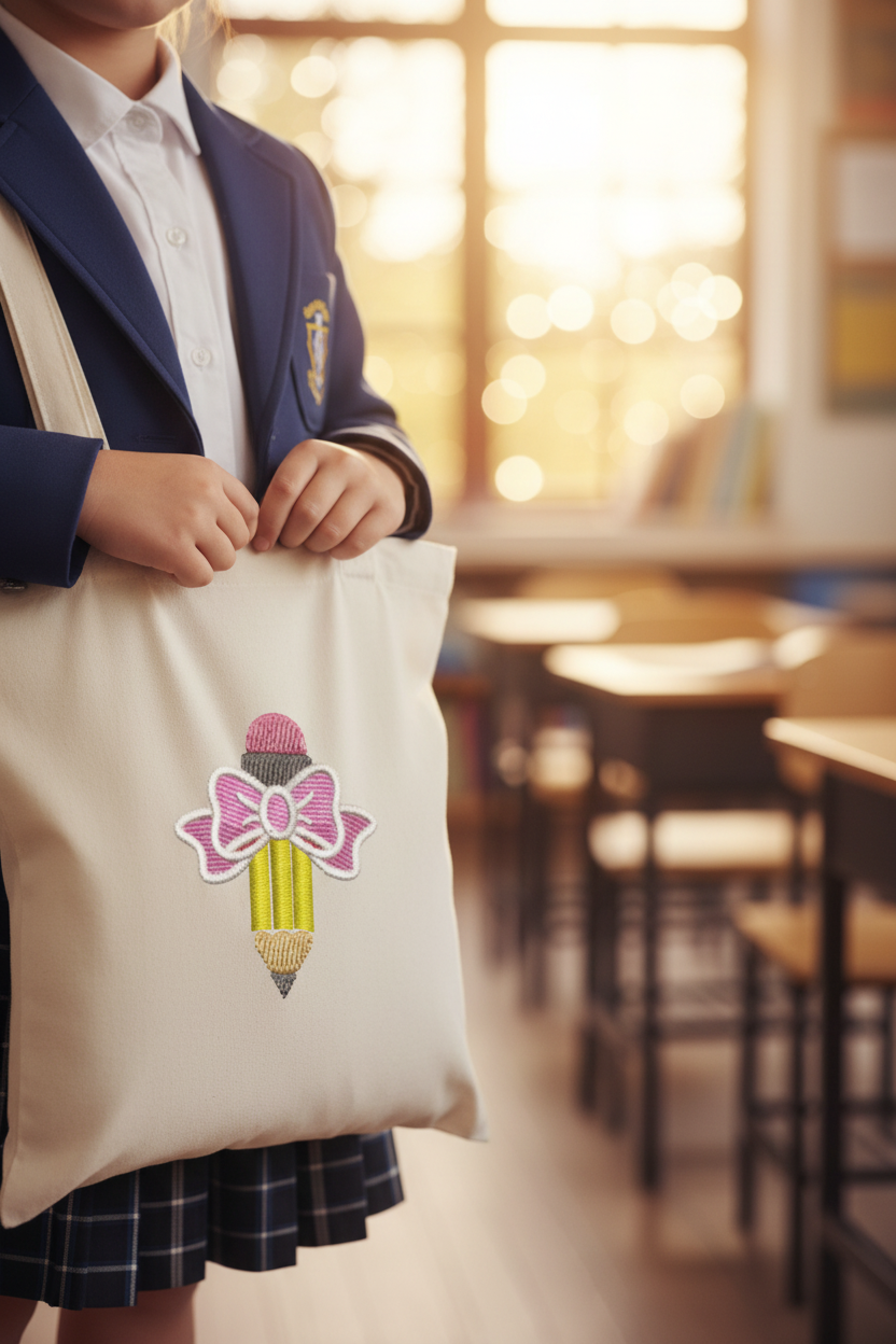 Bow Pencil on tote bag - fine art lifestyle