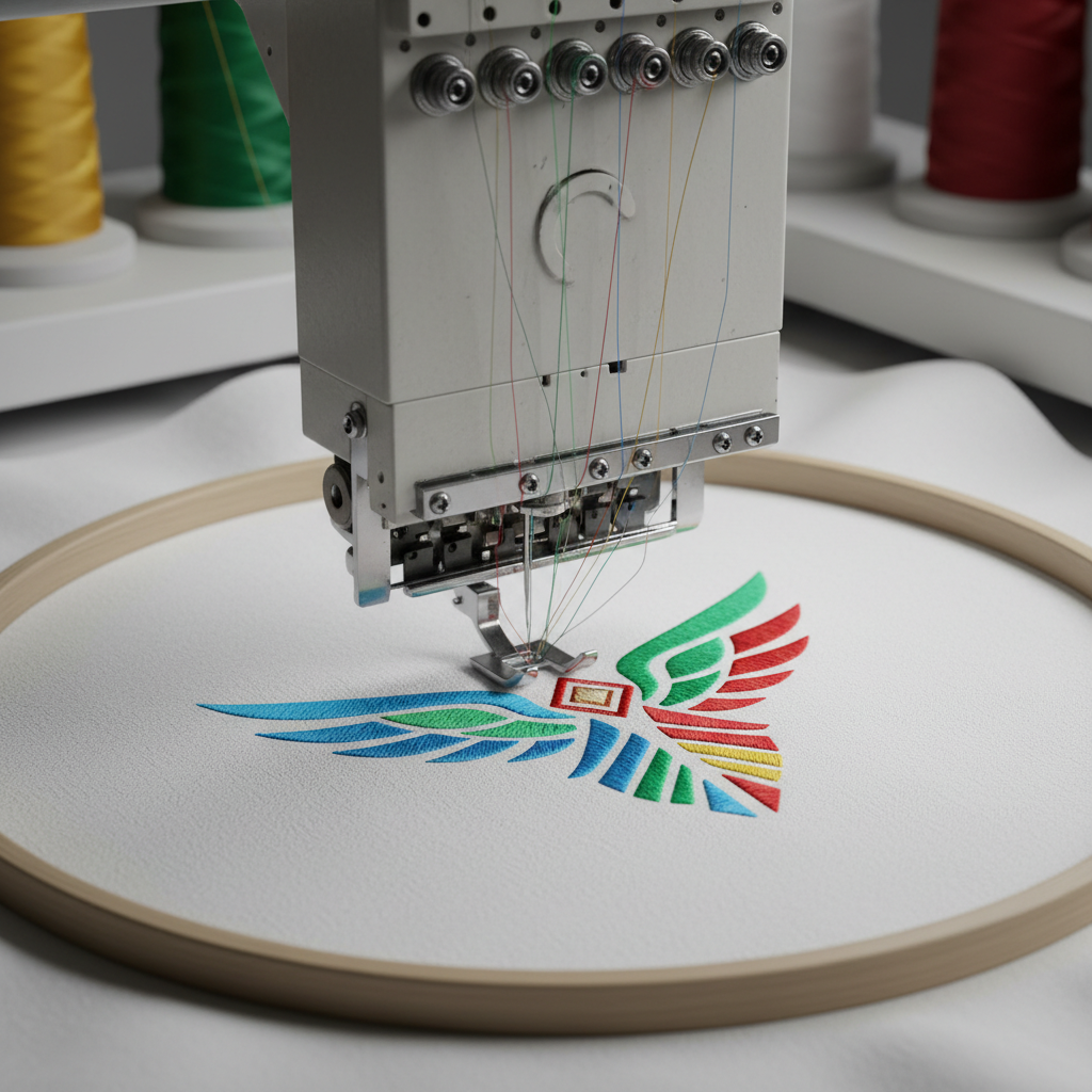 Embroidery machine stitching custom design