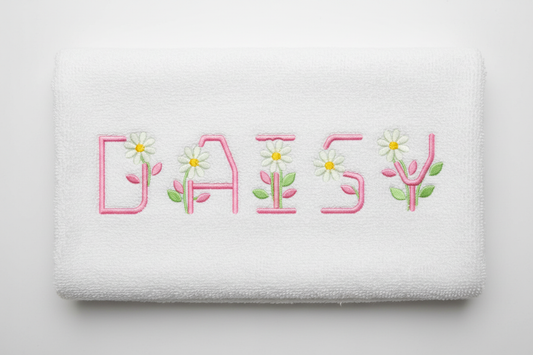 Daisy Font Towel Mockup