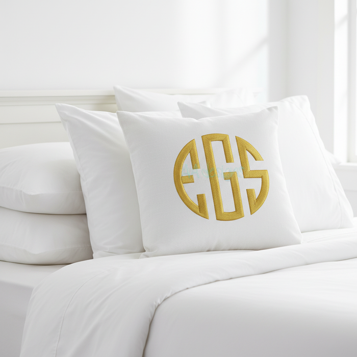 Circle monogram embroidery digital font. Block Letter BX, PES, DST | Circle monogram embroidery font