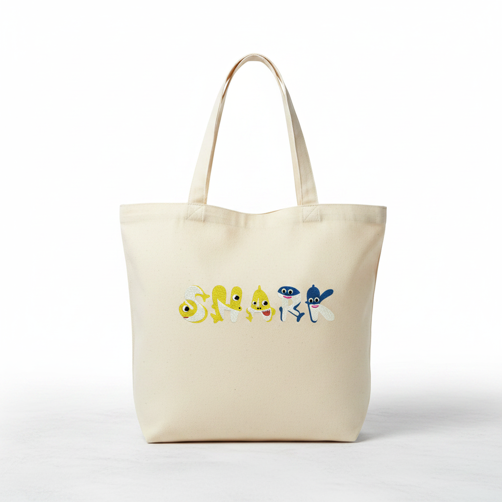 Baby Shark embroidery font on bible cover