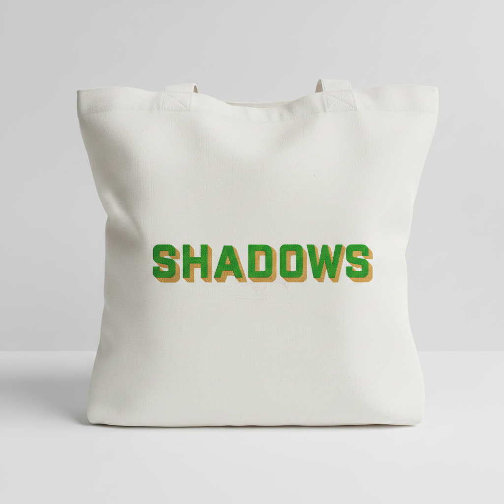 Shadows embroidery font mockup on tote bag