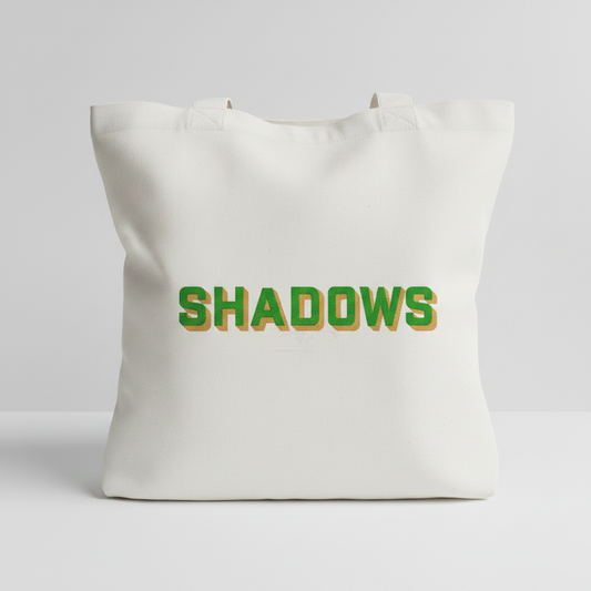 Shadows embroidery font mockup on tote bag